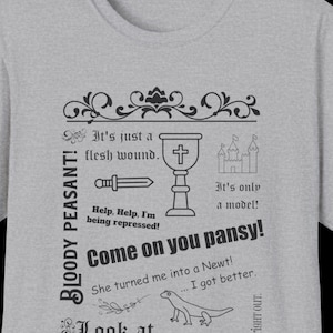 Camiseta con collage de citas del Santo Grial de Python / Citas divertidas de películas