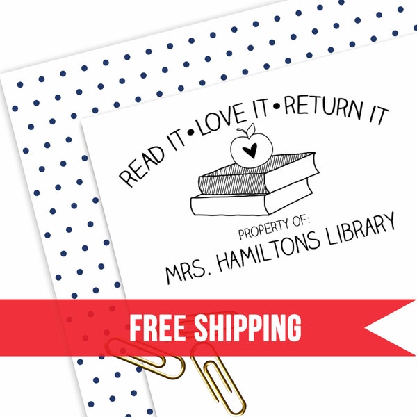 Custom Teacher Stamp-School/Classroom Library Stamp-Book Stamp-Teacher Gift-Self Inking-Personalized Stamp