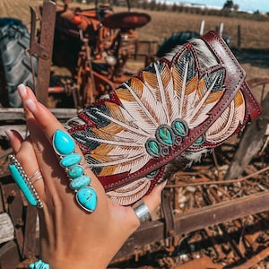 The Hunters Wife Cowhide Tooled Wallet