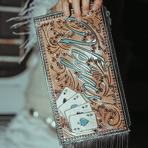 The Turquoise Vegas Clutch Wristlet a Haute Southern Hyde by Beth Marie Exclusive
