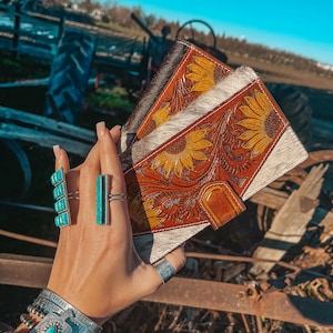 The Avery Sunflower Wallet, a Haute Southern Hyde by Beth Marie Exclusive