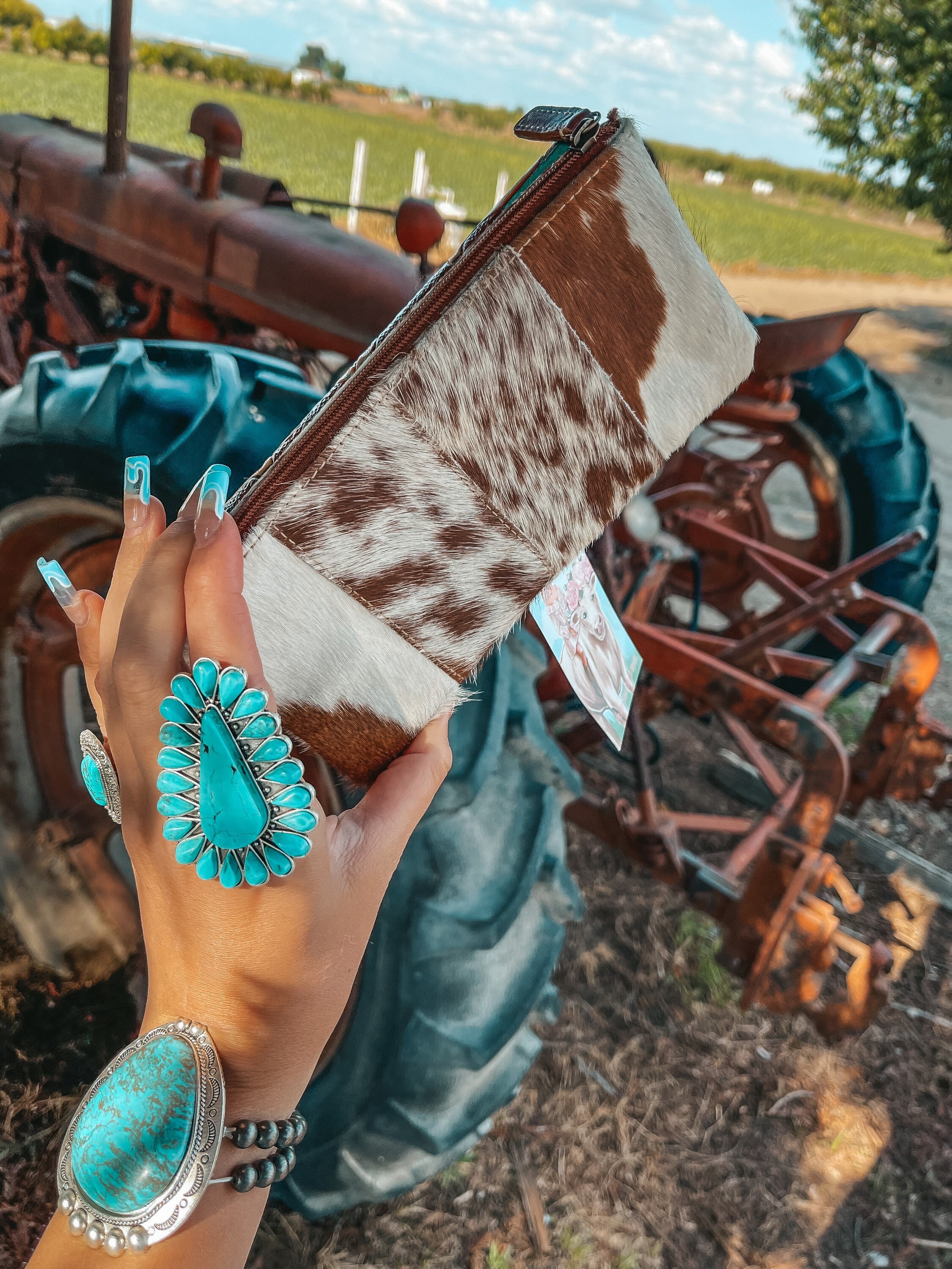 Genuine Leather and Cowhide Womens Western Wallet Etsy