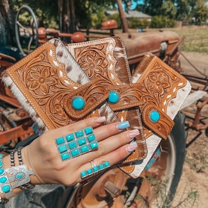 Haute Southern Hyde by Beth Marie The Remington Wallet Cowhide Faux Turquoise Western Fashion