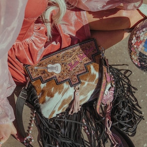 Dolly Taught Me a Haute Southern Hyde by Beth Marie Exclusive Cowhide Tooled Purse