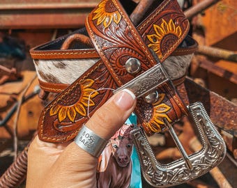 Western Belt Double Buckle - White Double Buckle Belt Womens  display picture 2
