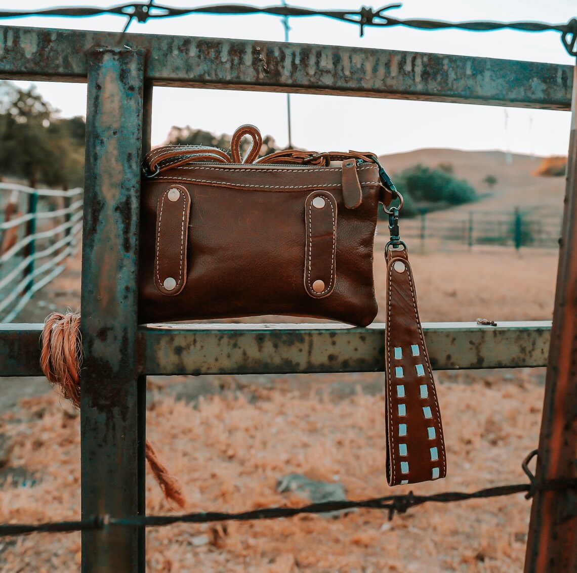Myra Genuine Leather and Hair on Cowhide Wristlet Crossbody Etsy