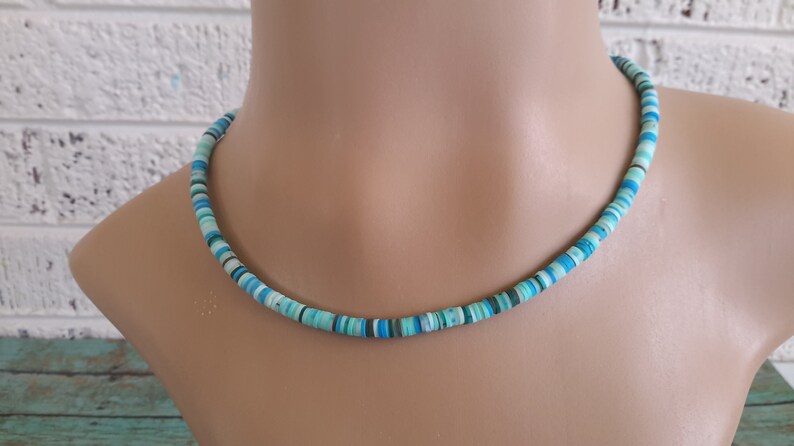 surfing choker beach choker unisex choker Blue disc choker womens choker boho necklace dainty choker hippie choker teen choker