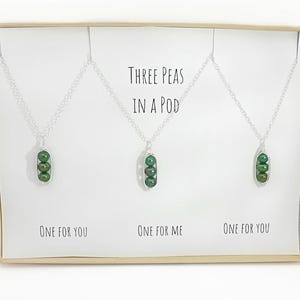 Friendship Necklace for 3, Gift for 3 Best Friends, Friendship Jewelry for 3, Gift for BFFs, Peas in a Pod Necklace Set for 3