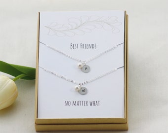 Best Friend Necklace for 2, Best Friend Gift, BFF Necklace, Best Friend Jewelry, BFF Jewelry, Initial Necklace, Personalized Necklace Set