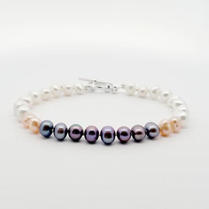 Ombre Pearl Bracelet, Pink Pearl Bracelet, Purple Pearl Bracelet, White Pearl Bracelet, Cultured Pearl Bracelet, Freshwater Pearls