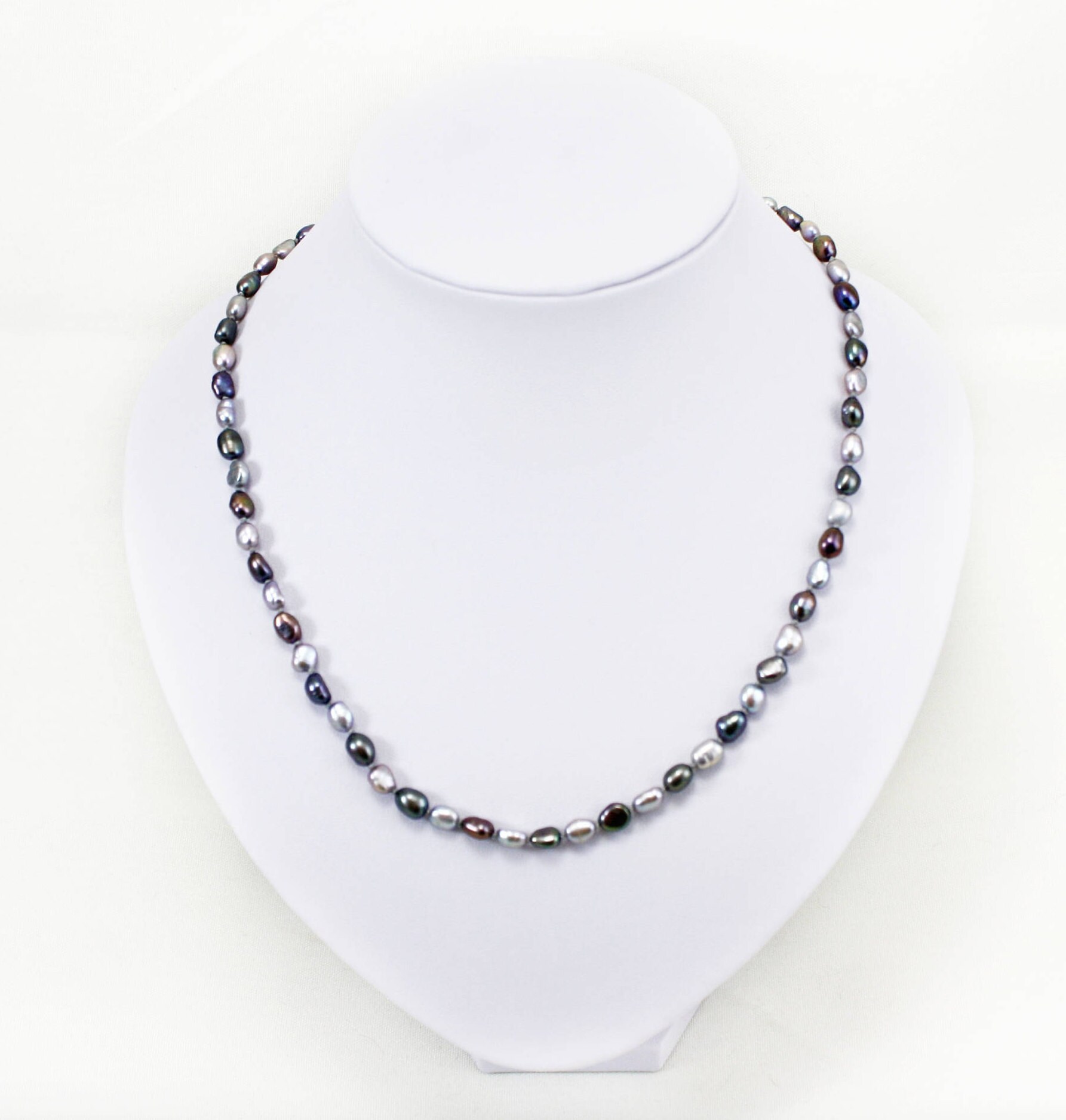 Collana Di Perle D'acqua Dolce Barocche Nere Naturali – 7-13 Mm, Lunghezza 36'' – Placcato Oro - Foto 2