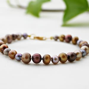 Boho Perlen Armband, Braun Perlen Armband, Schokolade Perlen Armband, Beige Perlen Armband, Armband überziehen, Boho Armband