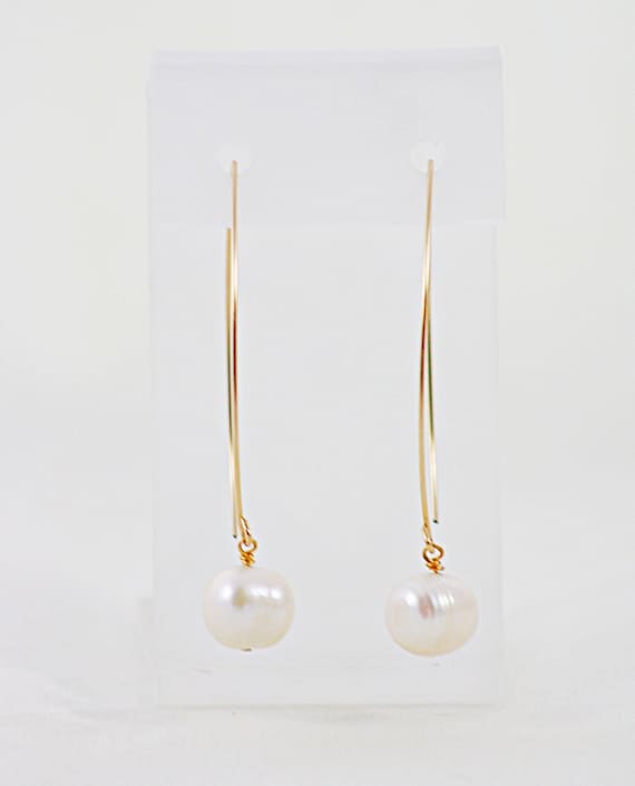 French wire on sale pearl earrings