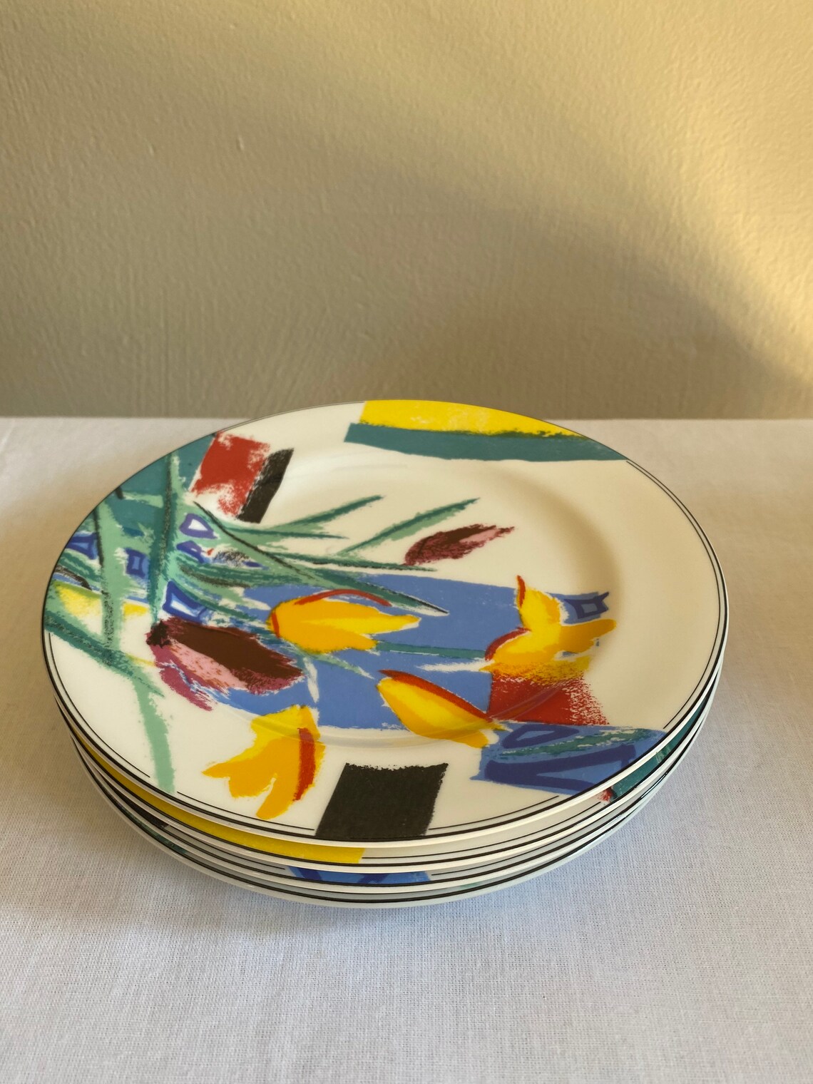 Set of 4 Mikasa Maxima Postmodern Dessert/Salad Plates Etsy