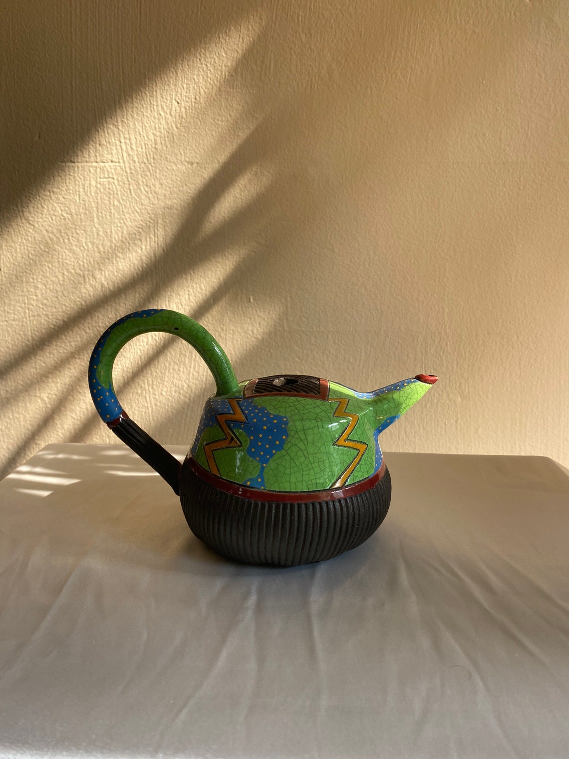 Incredible Postmodern Studio Art Teapot by Beverly Saito Etsy UK