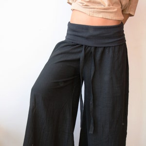S-L size/Loose women fisherman style pants/wide pants/pregnancy pants/summer cotton pants/over-sized pants/hippie pants/ low/high wast pants
