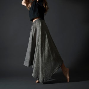 Hand-woven Khadi cotton Asymmetric Skirt,Boho skirt,Gypsy skirt,tribal skirt,nomad fashion, festival skirt,earthwear,