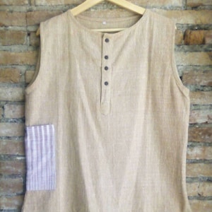 NEW!Men Sleeveless Khadi Shirt/Men summer shirt/Men Khadi top/men tribal shirt/men cotton shirt/Hippie shirt/primitive shirt