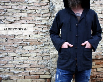 Khadi Winter Jacket With Hoodie for Men, Cotton Jacket