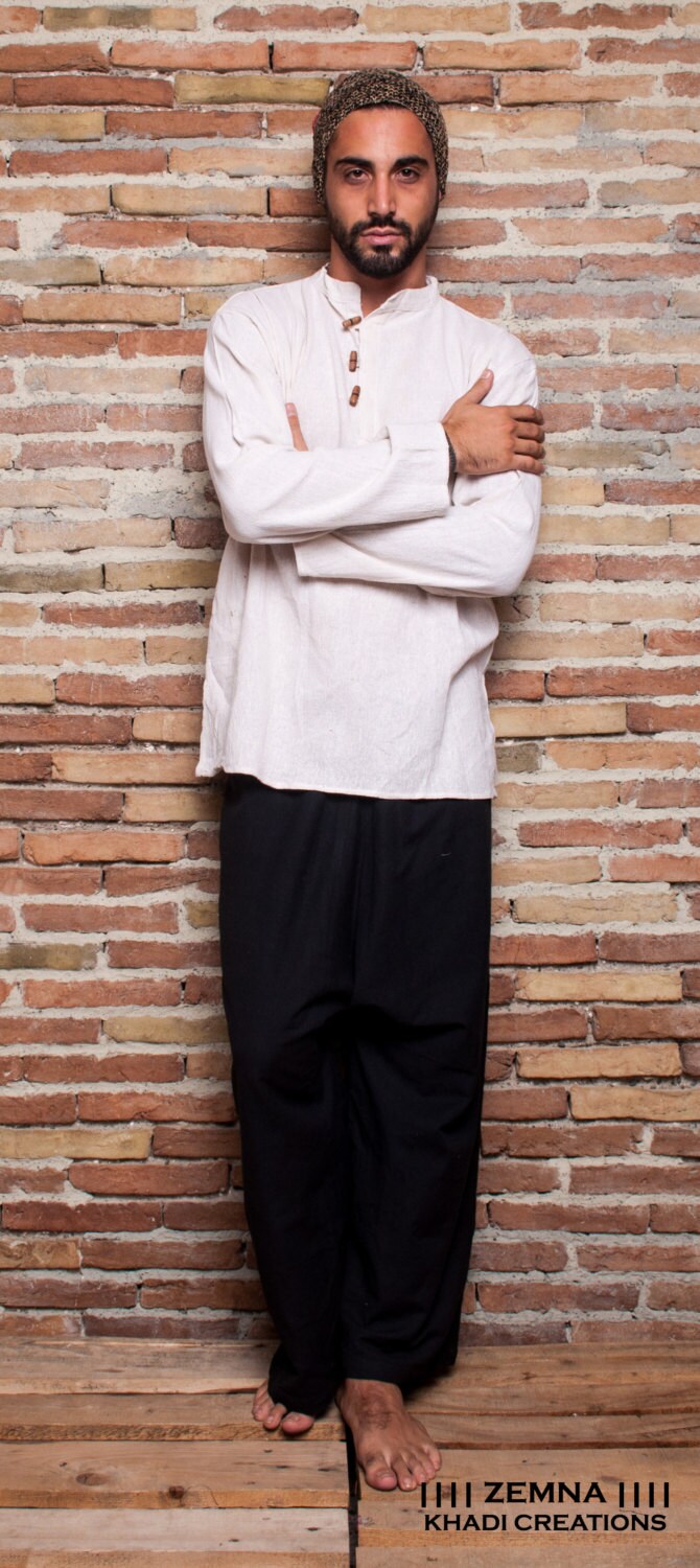 Long Sleeve White Khadi Cotton Shirt 