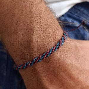 Two-Tone Macramé Bracelet for Men – Adjustable Cord, Braided Friendship Bracelet, Gift for Him, surfer bracelet, boho, hippie