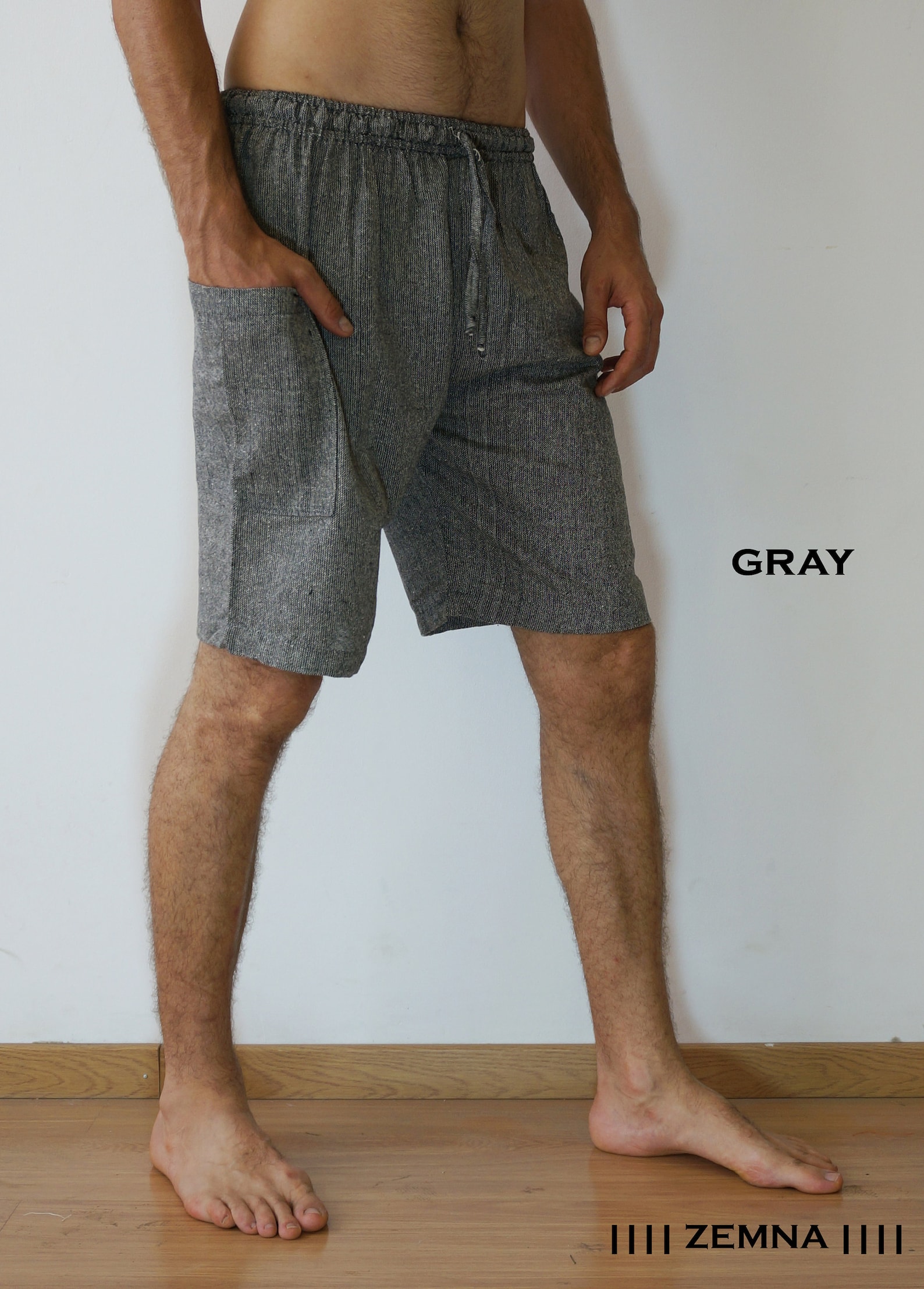 Men Summer Khadi Cotton Shorts, Yoga Shorts, Beach Shorts, Hand-woven ...