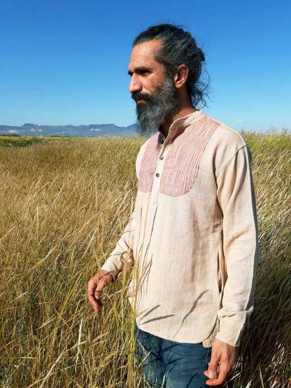 Men Khadi Shirt Men Long Sleeve Shirt 