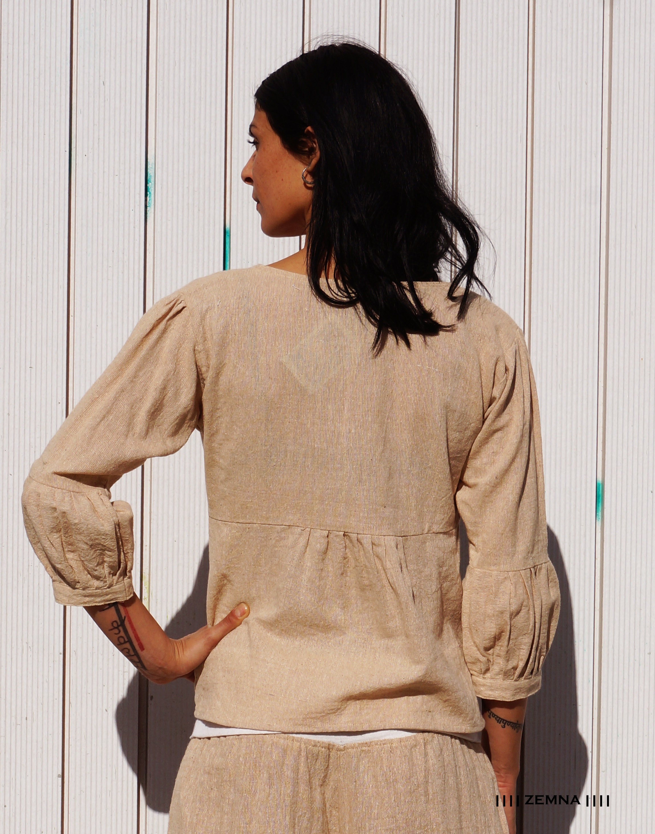 Women Khadi Top, Balloon Sleeves, Khadi Shirt Women, Tribal Women Khadi Top, Balloon Sleeves, Khadi Shirt Women, Tribal