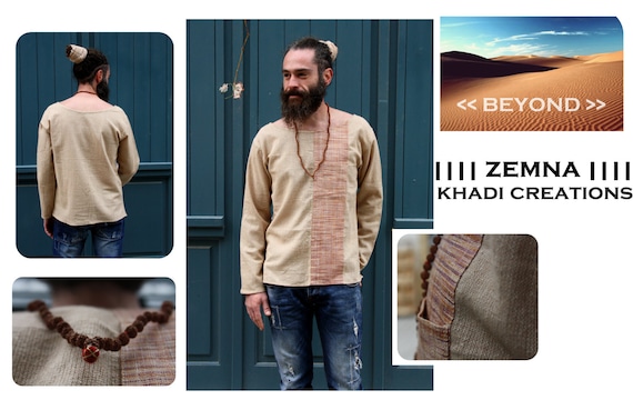 Men Khadi Cotton Shirt With Long Sleeve Shirt, Men Khadi
