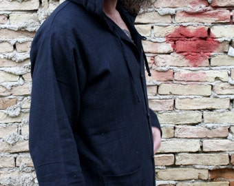 限定価格セール! Hoodie With Jacket Winter Khadi for Jacket Cotton Men, Clothing
