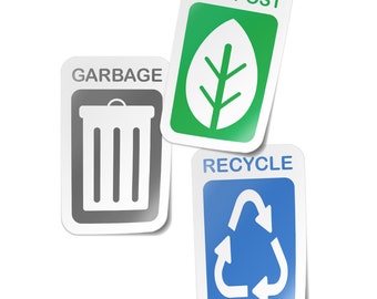 Garbage Trash Recycle Compost Stickers Labels Decals - Etsy