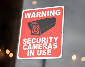 Warning Security Camera In Use Sticker Decal Sign