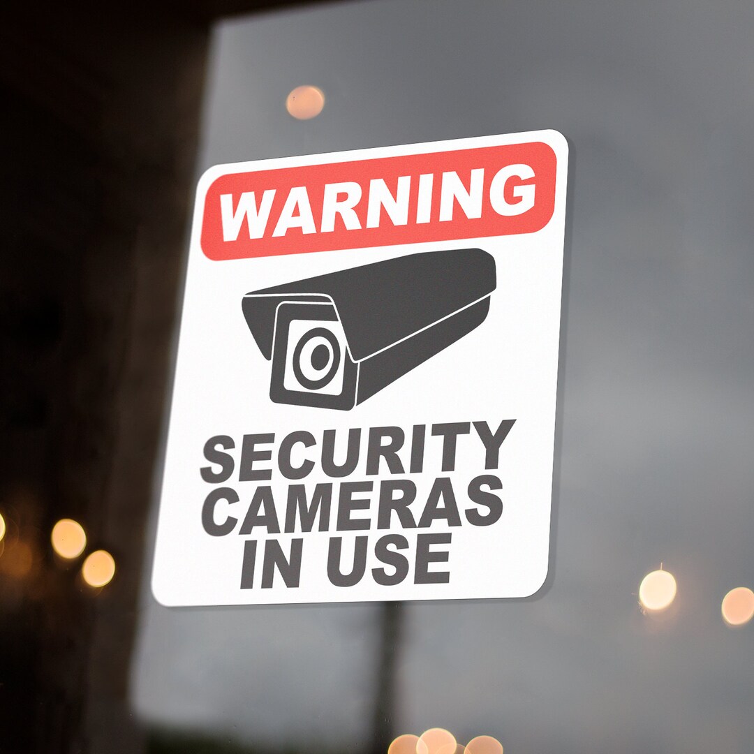 Warning Security Camera in Use Sticker Decal Sign Etsy