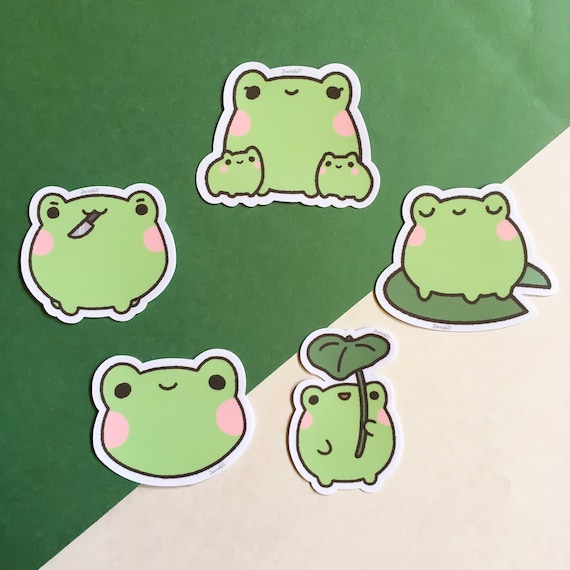 Frog Vinyl Sticker Set Journalling Planner Sticker Waterproof Laptop  Sticker Frog Gift 