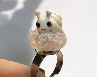 Handmade Snail Ring: Polymer Clay Jewelry