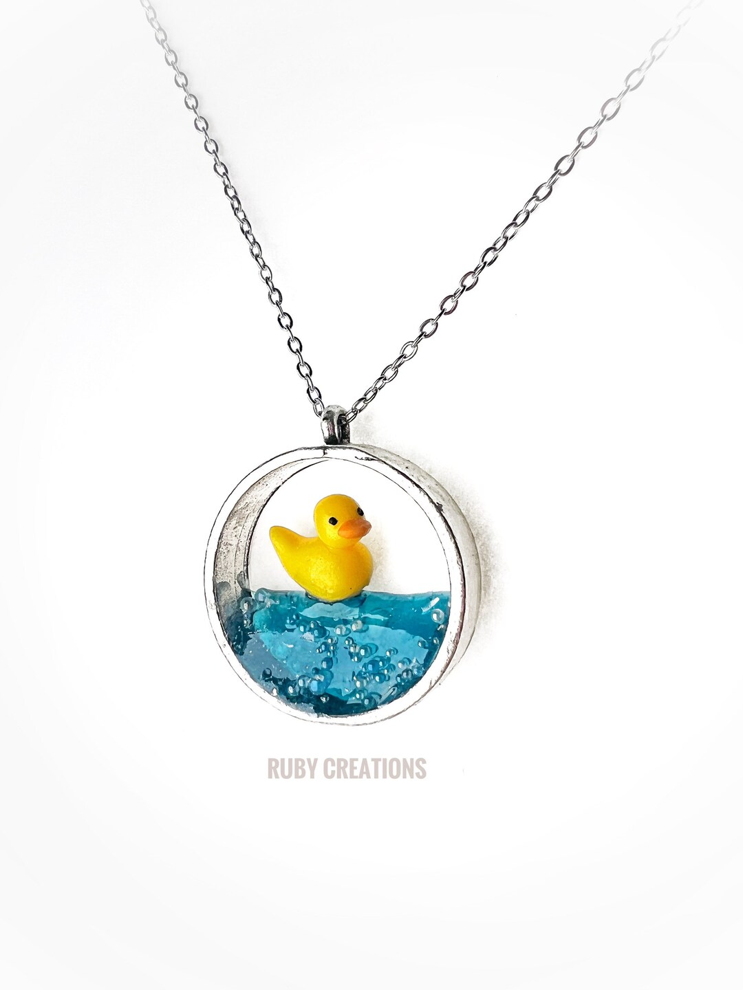 Duck Necklace, Cute Duck Pendant, Rubber Duck Necklace, Duck Jewelry