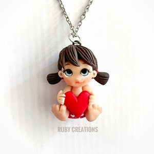 Miniature Chibi Baby Doll – Polymer Clay Necklace – Handmade Kawaii Jewelry – Unique Gift Idea