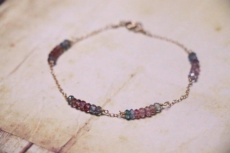 Unique Bracelet Sparkly Gemstone Bracelet Delicate Bracelet 14k Gold Filled Quartz Bracelet Gold Filled Beaded Bracelet Beaded