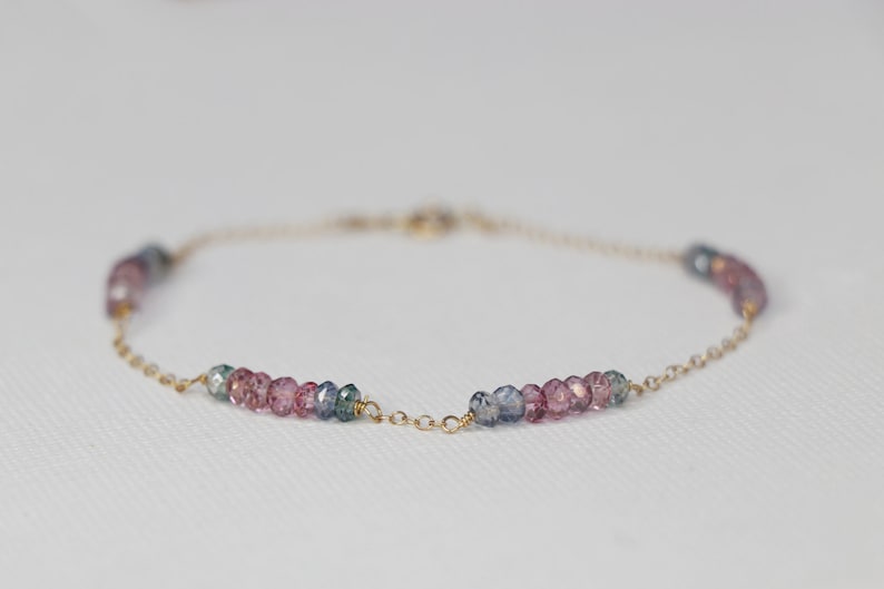 Unique Bracelet Sparkly Gemstone Bracelet Delicate Bracelet 14k Gold Filled Quartz Bracelet Gold Filled Beaded Bracelet Beaded