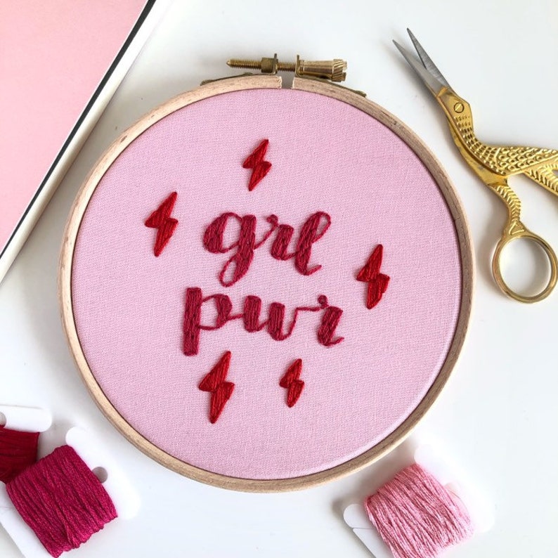 Grl pwr embroidery hoop girl power embroidery feminism  etsy Grl pwr embroidery hoop girl power embroidery feminism  etsy