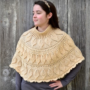 Fall leaf poncho pdf crochet pattern, child and adult sizes poncho pattern image 2