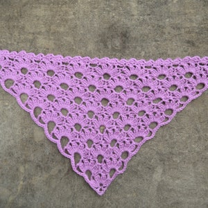 Flower kerchief pattern, crochet headscarf pdf pattern download, crocheted church veil tutorial image 5