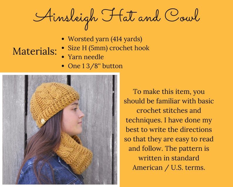 Crochet Cabled Beanie Hat and Cowl Scarf Pattern (PDF Download) image 5