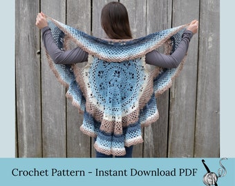 Butterfly Circle Vest Crochet Pattern, pdf download for crochet bolero pattern
