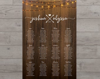 Rustic Seating Charts For Weddings Chart Ideas Poster Etsy