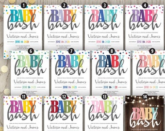 Baby Bash Couples Co Ed Baby Shower Invitation Card Baby Boy Etsy 日本