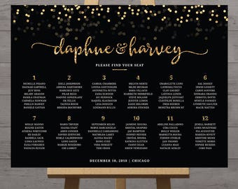Large Wedding Seating Chart Printable Guest Table Assignment Etsy