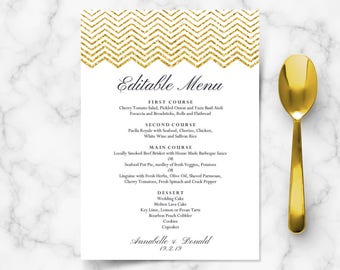 editable wedding menu template download wedding printables etsy