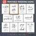 Wedding signs printable package set bundle, pack of 8x10 sign for wedding reception event diy, reserved, confetti, wifi, oh snap, DIGITAL