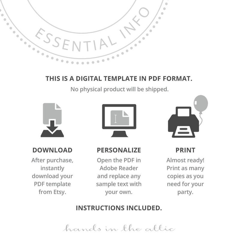 Garden Wedding Menu Outdoor Summer Greenery Party Brunch Etsy